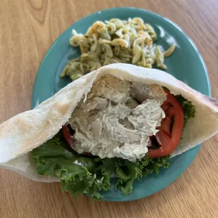 Tidbits famous chicken salad pita.