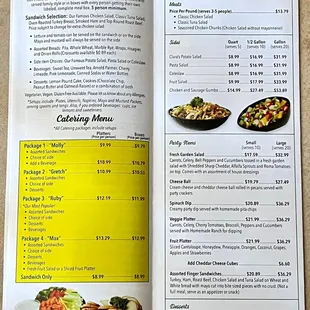 Menu as of October 2022