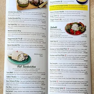 Menu as of October 2022