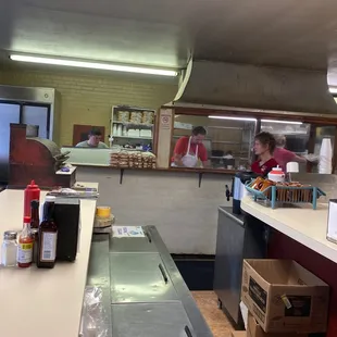 the kitchen counter and counter area