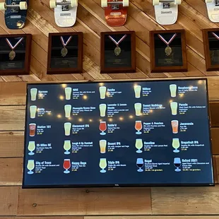 a variety of beers on display