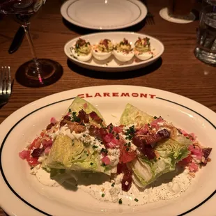 Wedge salad and deviled eggs