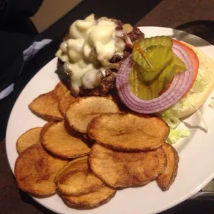 Ice house burger with jacket fries