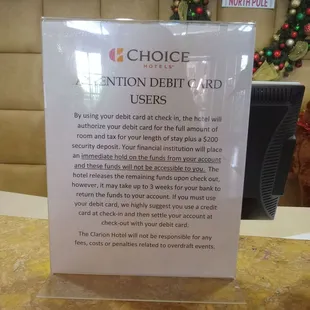 Check in was fast info was fast