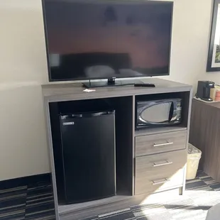 TV, Microwave, refrigerator, coffee maker