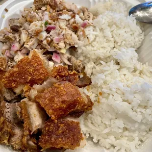 My to-go order was enough to feed two people. Rice, lechon and sisig.