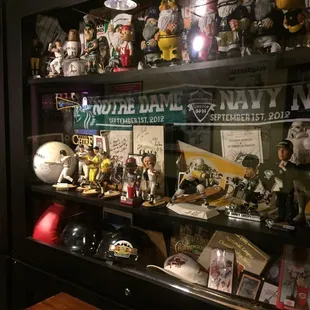 a display of military memorabilia