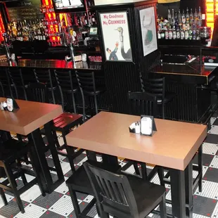 tables and chairs in a restaurant