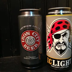 two cans of light beer