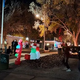 A special event night that I attended (mid-December) to commemorate the addition of holiday decorations into the Heritage Street homes