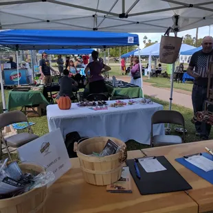 a table with a variety of items