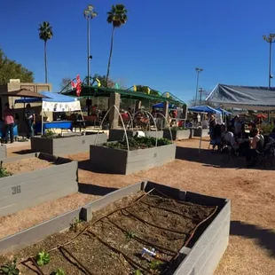 a wide angle view of the market