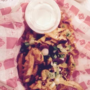 Loaded fries. Good and hot!