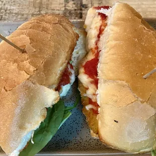 Chicken parmesan sandwiches