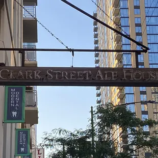 a sign for clark street ale house