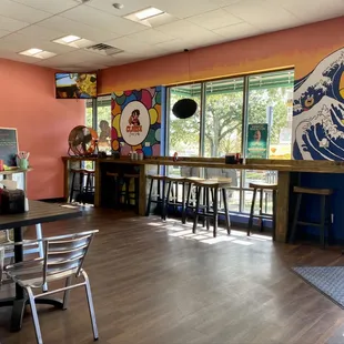 the inside of a restaurant