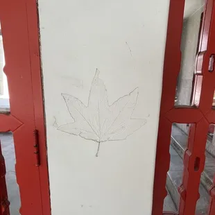 Leafs imprinted into stucco