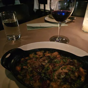 1/28/2024 - &apos;Wood Roasted Mary&apos;s Chicken Thighs&apos; with braised petite white beans, linguica and lacinato kale - all I tasted was fennel....ew