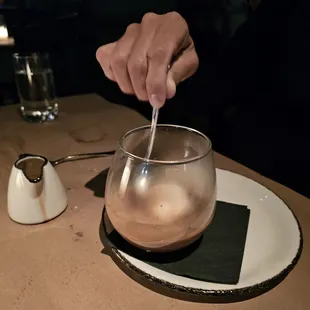 Affogato with Vanilla bean made in house.