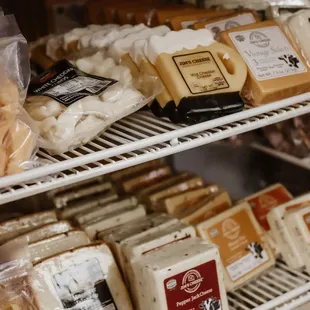 a variety of cheeses