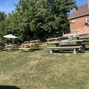 Some of the outdoor seating