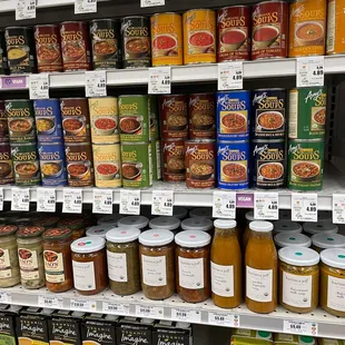 a variety of canned foods