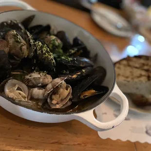 Mussels &amp; Clams in White Wine &amp; Herbs were delicious!!