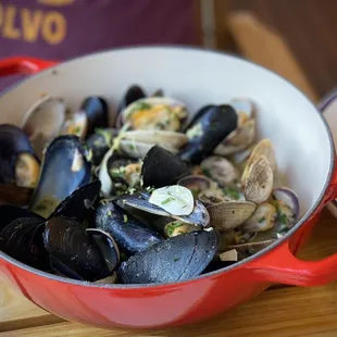 Mussels and clams