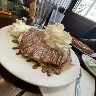 Banana Nutella Pancakes without the bananas