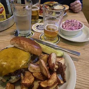 Cheeseburgers!! Side of slaw.