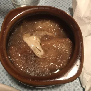 French onion soup (tasted like Lipton with soggy bread)