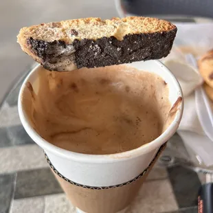 Got a hot mocha and biscotti. Delicious!
