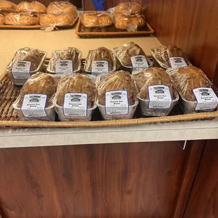 a variety of breads
