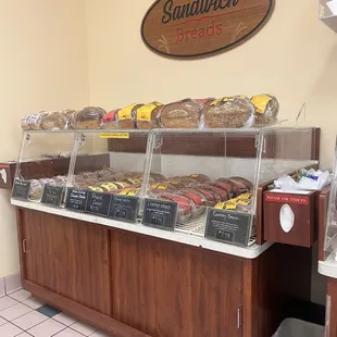a display of baked goods