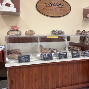 a display of baked goods