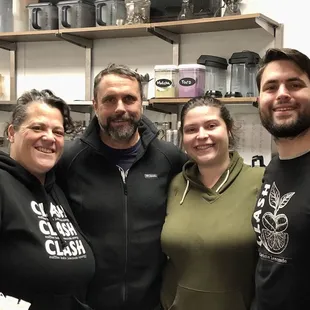 Owner with wife, daughter-in-law and son. Daughter was there earlier.