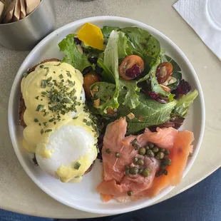 Eggs Benedict and salmon