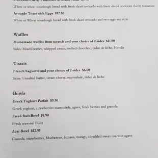 menu