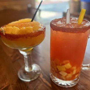 two drinks on a table