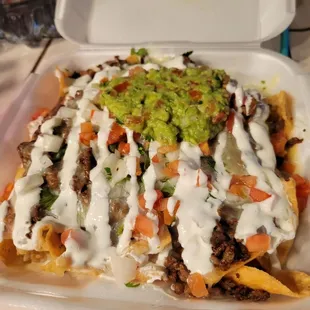 Carne asada nachos