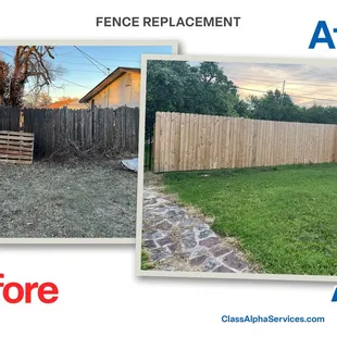 fence repair before and after