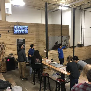 Axe throwing room