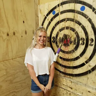 Bullseye at Class Axe Throwing!