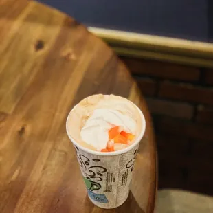 Candy Corn Soy Latte (toasted marshmallow and candy corn)