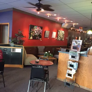 Walking into the shop, tons of seating. Order in the back.