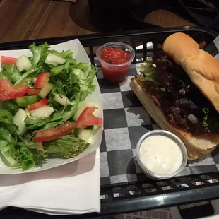 Half Alvarez with side salad. Yum