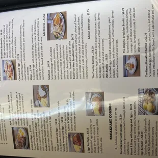 Breakfast menu