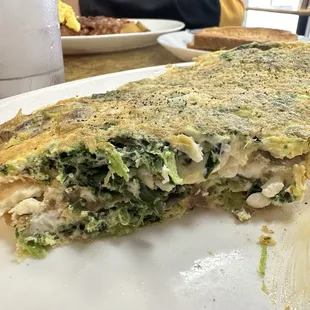 BYO omelet: spinach, feta, mushrooms