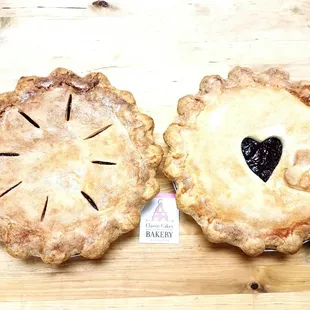 Apple and cherry pies.