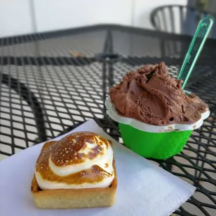 Smores tart and Nutella gelato